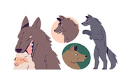 Wolf, wild forest animals set, an Animal Illustration by Good Studio (Thumbnail 2 of 8)