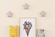 Ice Cream watercolor clipart, a Food Illustration by AnastasiaWatercolor (Thumbnail 7 of 8)