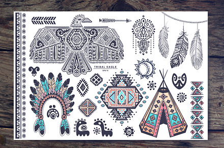 Bohemian style American Indian icons