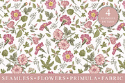 4 Seamless Flowers Primrose Petunia, a Pattern Graphic by Vintage (Thumbnail 1 of 15)