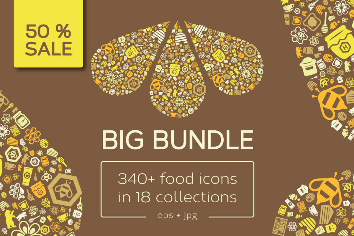 Big Bundle of Food Icons, an Icon by marusdesign (Photo 1 of 2)