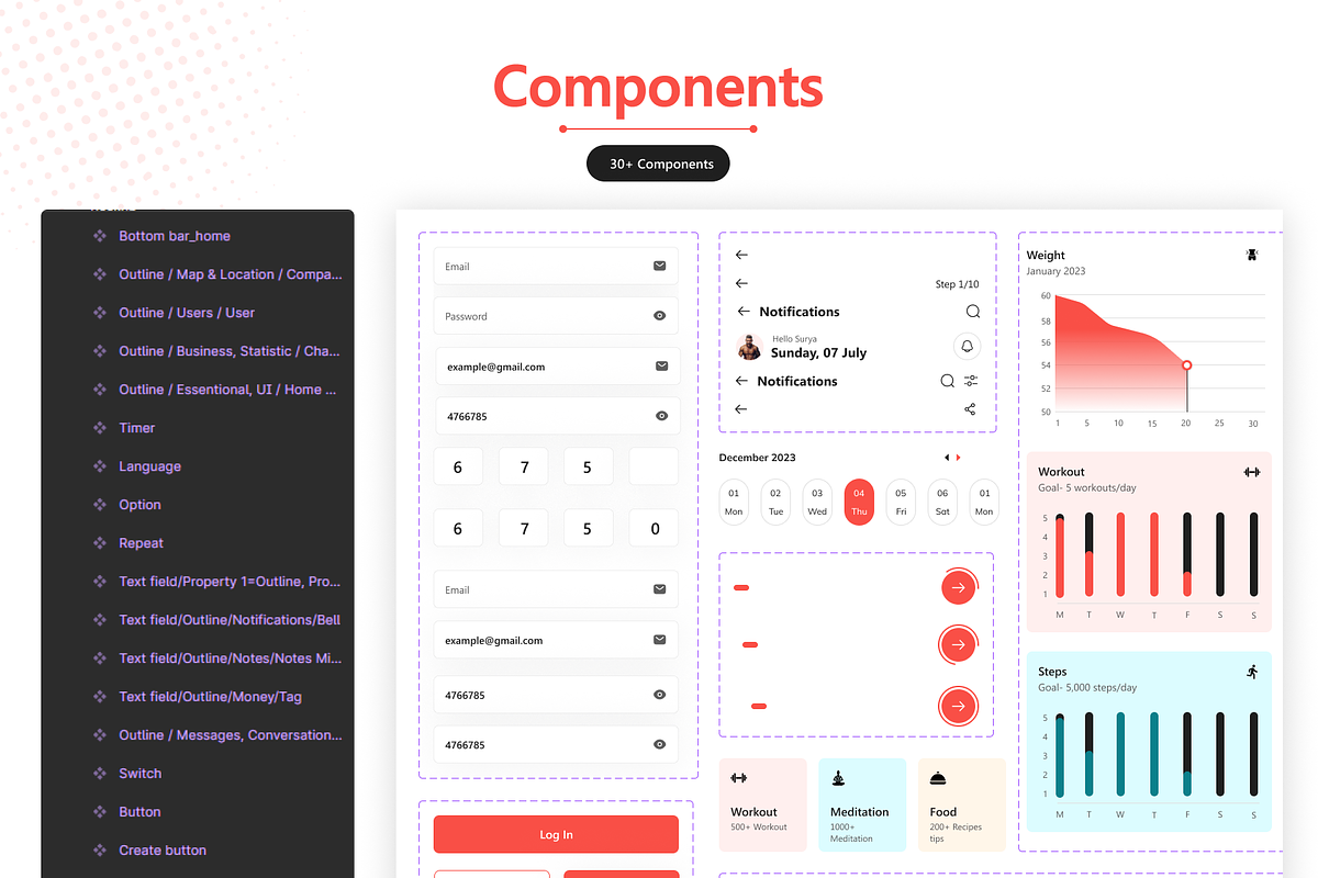 Prime Fitness App UI Kit, an UI Kit Template by Futurelens (Photo 4 of 6)
