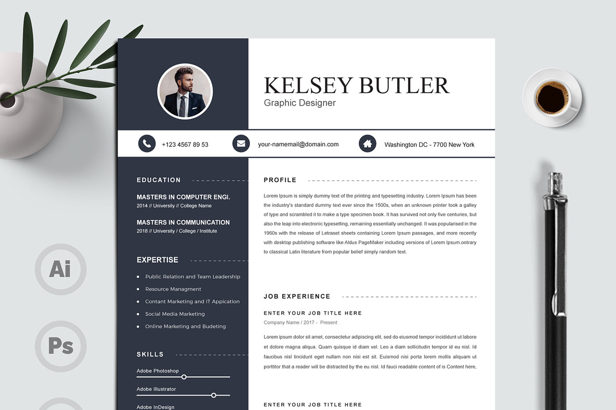 Professional Resume Template, a Resume Template by X-Type (Photo 1 of 5)