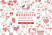 valentine-goose-clipart, an Illustration by CreationArt (Thumbnail 1 of 7)