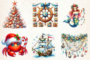 Merry Maritime Christmas Clipart, an Illustration by CreationArt (Thumbnail 3 of 5)