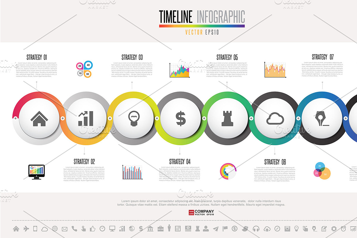Timeline Infographic Template set 12, a Presentation Template by Paperboxshop (Photo 3 of 3)