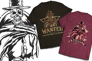 Wild West T-shirts And Poster Labels