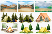 Watercolor Camping Clipart Set, an Illustration by CropUp Creative (Thumbnail 4 of 5)