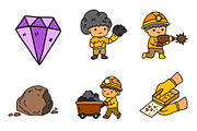 miners illustration set bundle, an Object Illustration by foxndeer (Thumbnail 4 of 4)