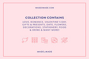 100 Valentine Line Icons, an Outline Icon by Creative Perspective (Thumbnail 1 of 4)