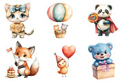 Birthday Baby Animal Clipart, Party, an Illustration by CreationArt (Thumbnail 2 of 5)