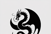 A bold dragon silhouette logo, an Illustration by Amazin_art (Thumbnail 11 of 16)