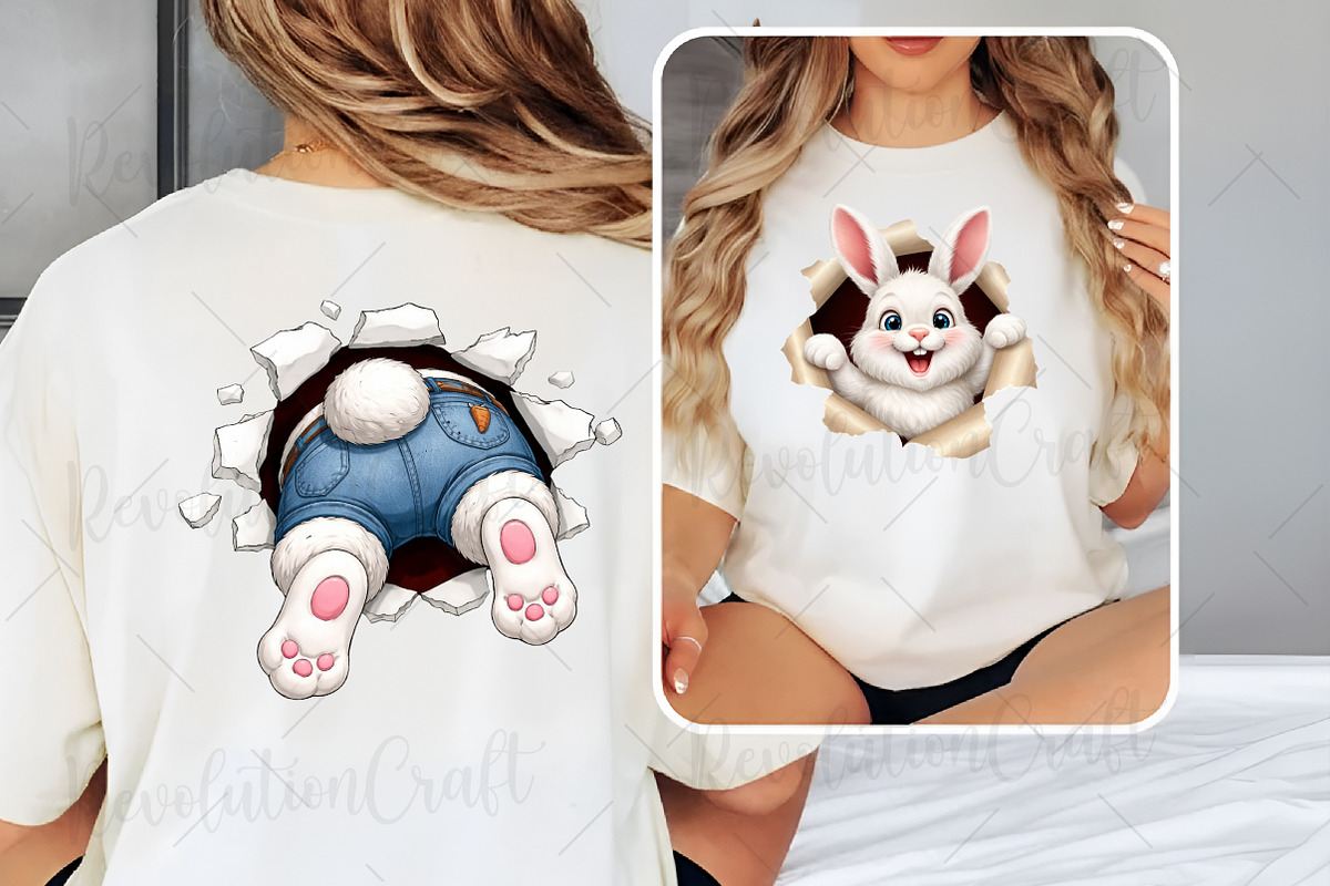 Easter Bunny PNG Front and Back, an Illustration by OK Design (Photo 2 of 6)
