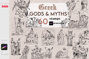 Procreate Greek Mythology Stamps