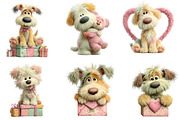 Whimsical Valentine Fluffy Dog Clipa, an Illustration by Dream Creation (Thumbnail 4 of 7)