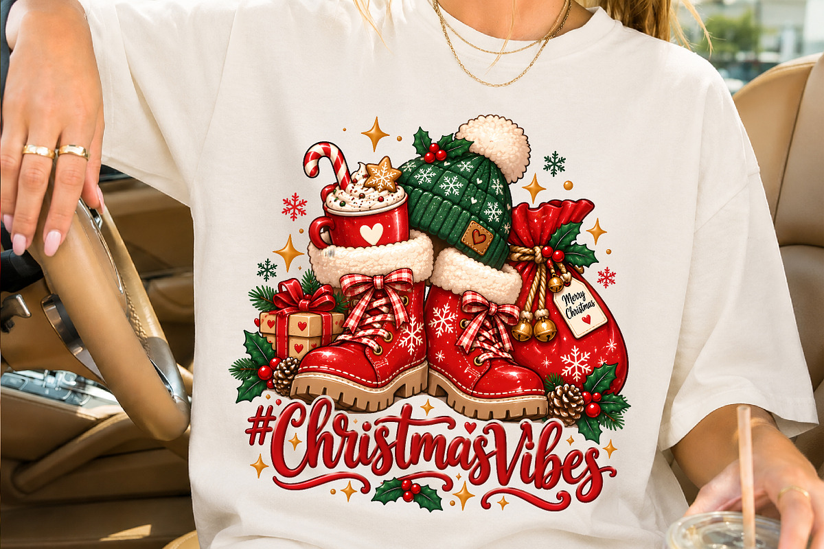Christmas Vibes Red Boots PNG, a Seasonal Illustration by Creative Art (Photo 2 of 3)
