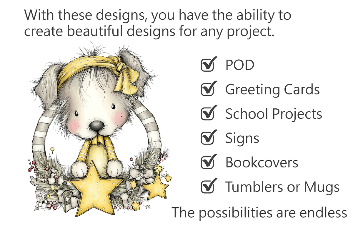 Whimsical Christmas Dog Clipart, an Illustration by Pixels.Craft (Photo 2 of 5)