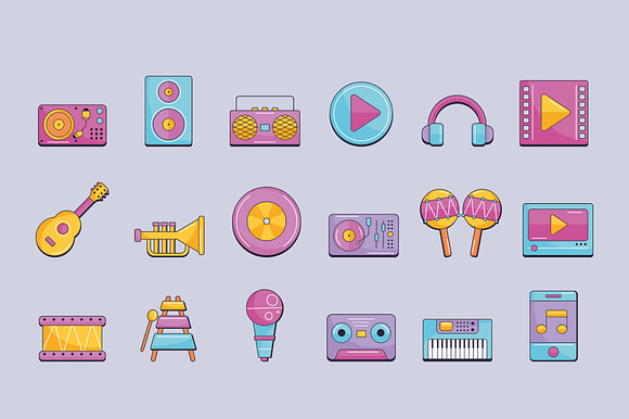 Music Instruments Devices Icon Set preview 4