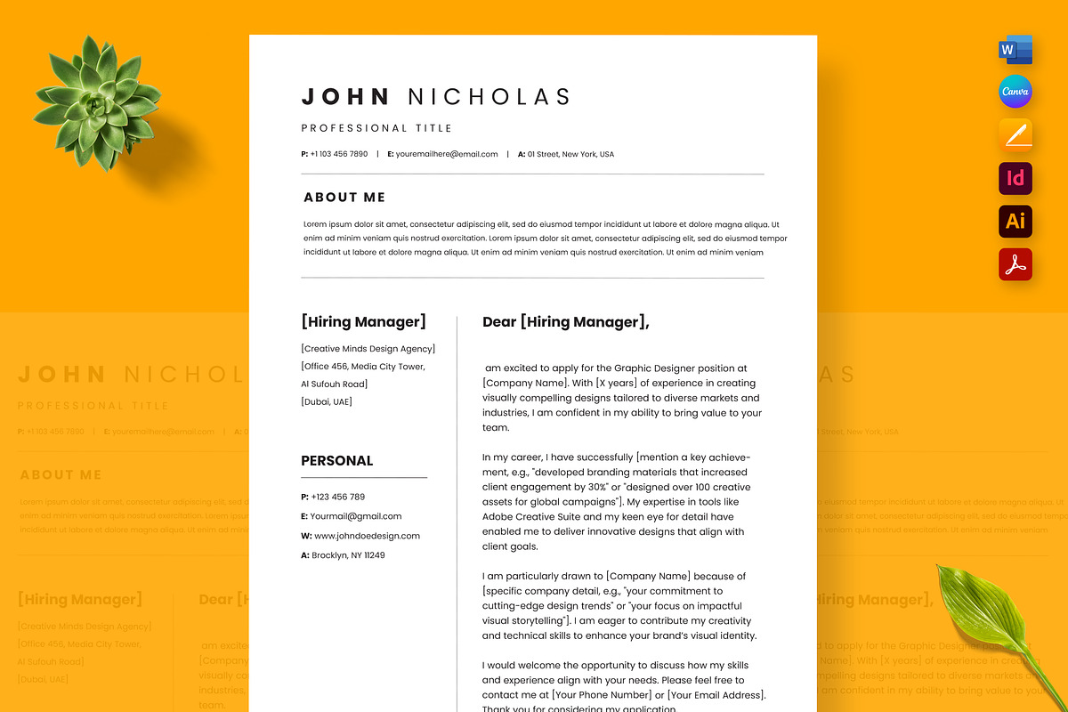 ATS-Freindly Job Resume, a Resume Template by Nur Designer (Photo 2 of 4)