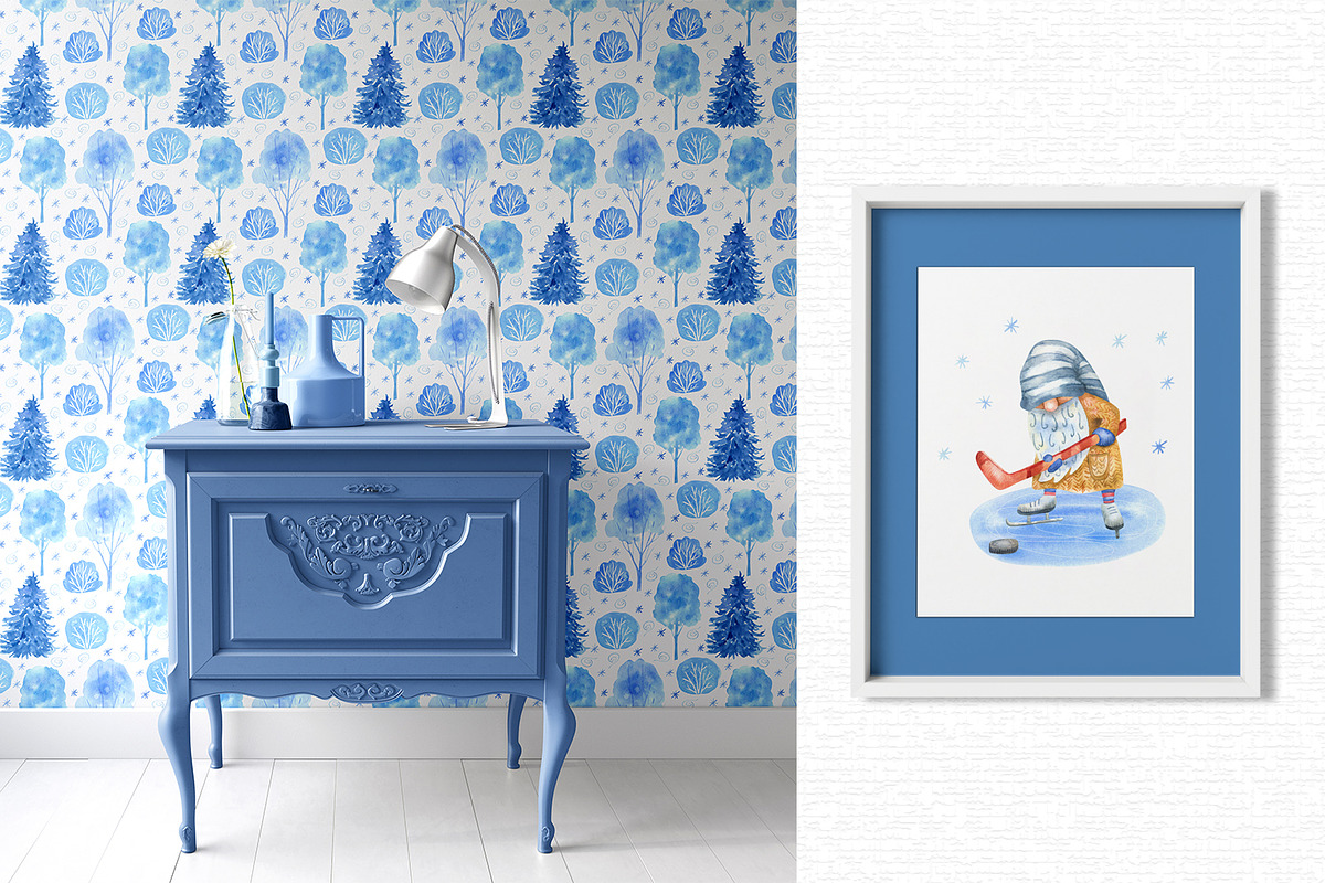 Winter Day Watercolor Collection, a Decorative Illustration by Anna Druzhkova (Photo 13 of 17)