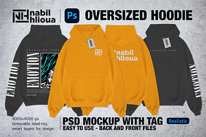 realistic oversize Hoodie PSD Mockup, a Hoody Mockup by NH graphic