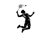 60 Badminton Player Smash Silhouette, a Person Illustration by Amazin_art (Thumbnail 11 of 26)
