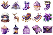 Purples Winter Clipart Bundle, an Illustration by Daily.Designs (Thumbnail 4 of 4)
