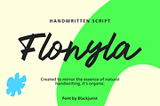 Flonyla – Handwritten Script Font, a Script Font by Black Junst (Thumbnail 1 of 9)