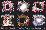 Hand-Drawn Coquette Frame Clipart, an Illustration by RobertsArt (Thumbnail 5 of 8)