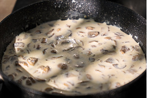 Creamy mushroom sauce simmering in a, a Food & Drink Photo by darksoul72