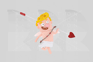 Cupid Holding A Big Arrow