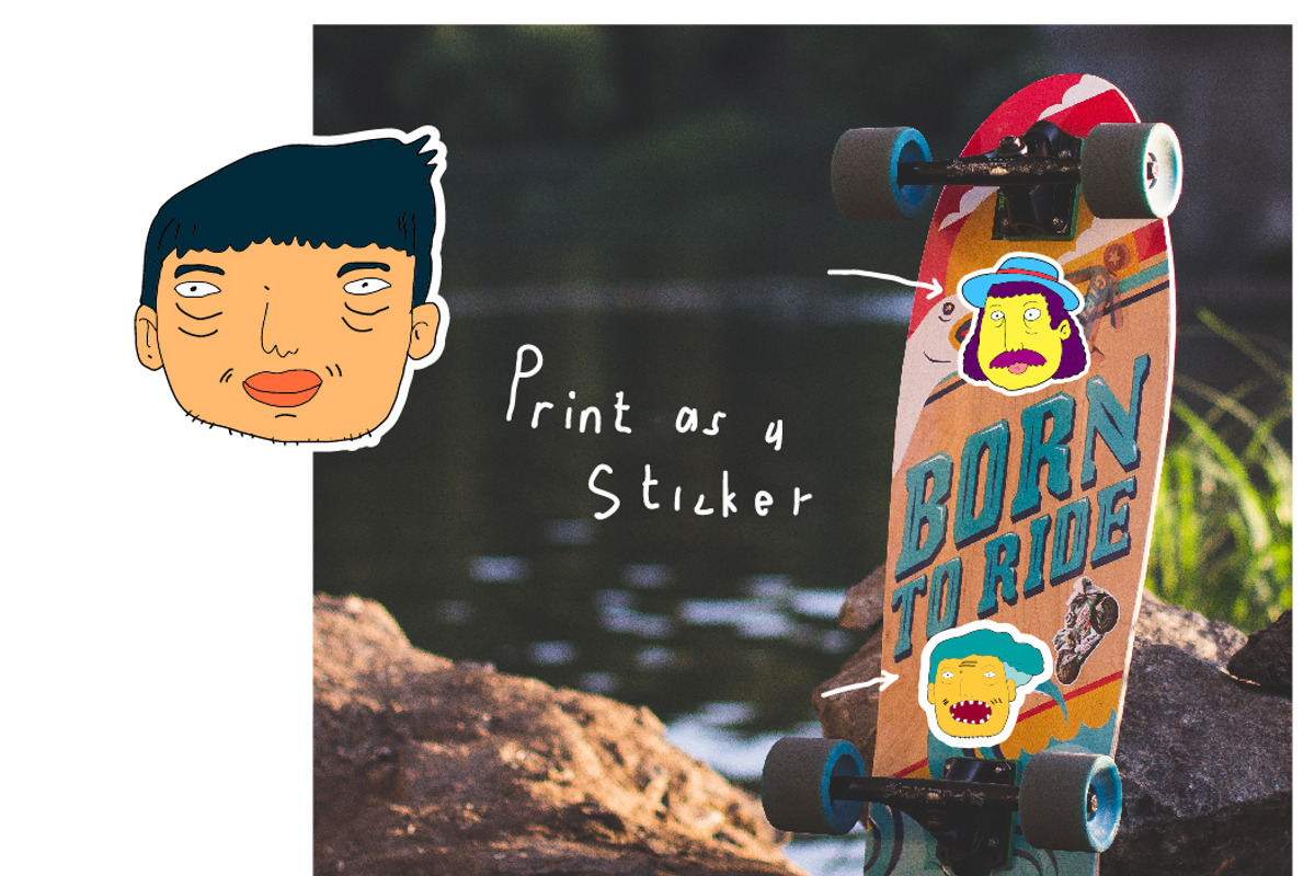 100 Cartoon Head Sticker, an Illustration by singpentinkhappy (Photo 4 of 9)