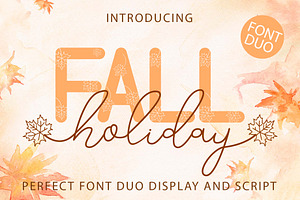 Fall Holiday - Script & Display Font, a Script Font by Densu Creative