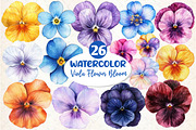 Viola Flower Bloom Clipart, an Illustration by Dream Creation (Thumbnail 1 of 6)
