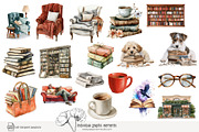105 book lover clip art, an Object Illustration by Poppy Lane Studio (Thumbnail 11 of 12)