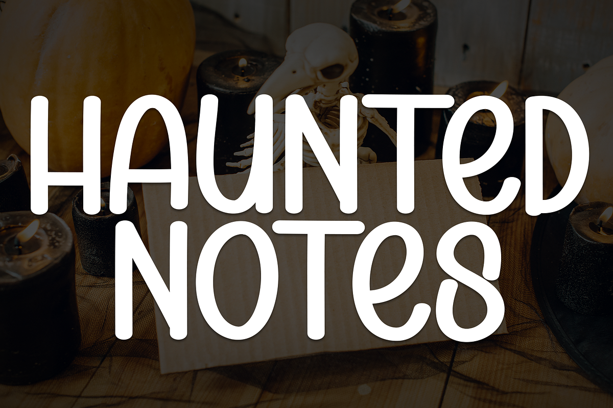 Haunted Notes | Script Font, a Script Font by Scratchones (Photo 1 of 8)