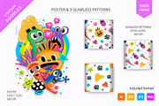 Funny doodle with monsters, an Animal Illustration by KENO Mascots (Thumbnail 1 of 7)