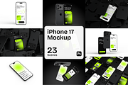 iPhone 17 Mockup, a Device Mockup by Mockupdaddy (Thumbnail 1 of 25)