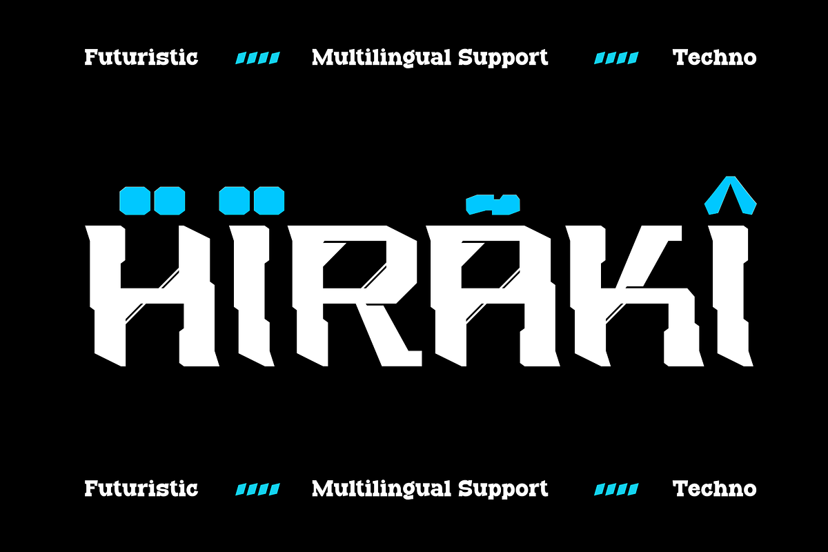 Hiraki - Modern Techno Font, a Handwritten Font by MaikoHatta (Photo 6 of 7)