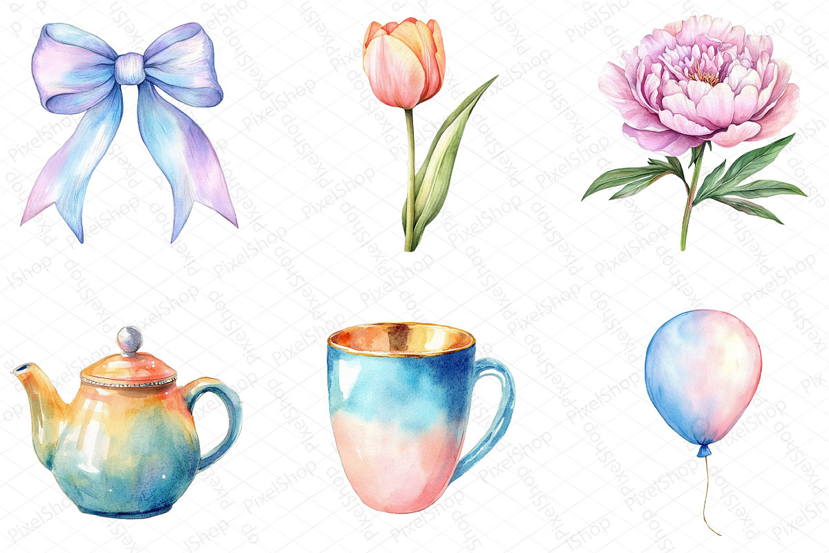 Watercolor Beautiful Aesthetic Clipa, an Illustration by DreamPrint404 (Photo 2 of 6)
