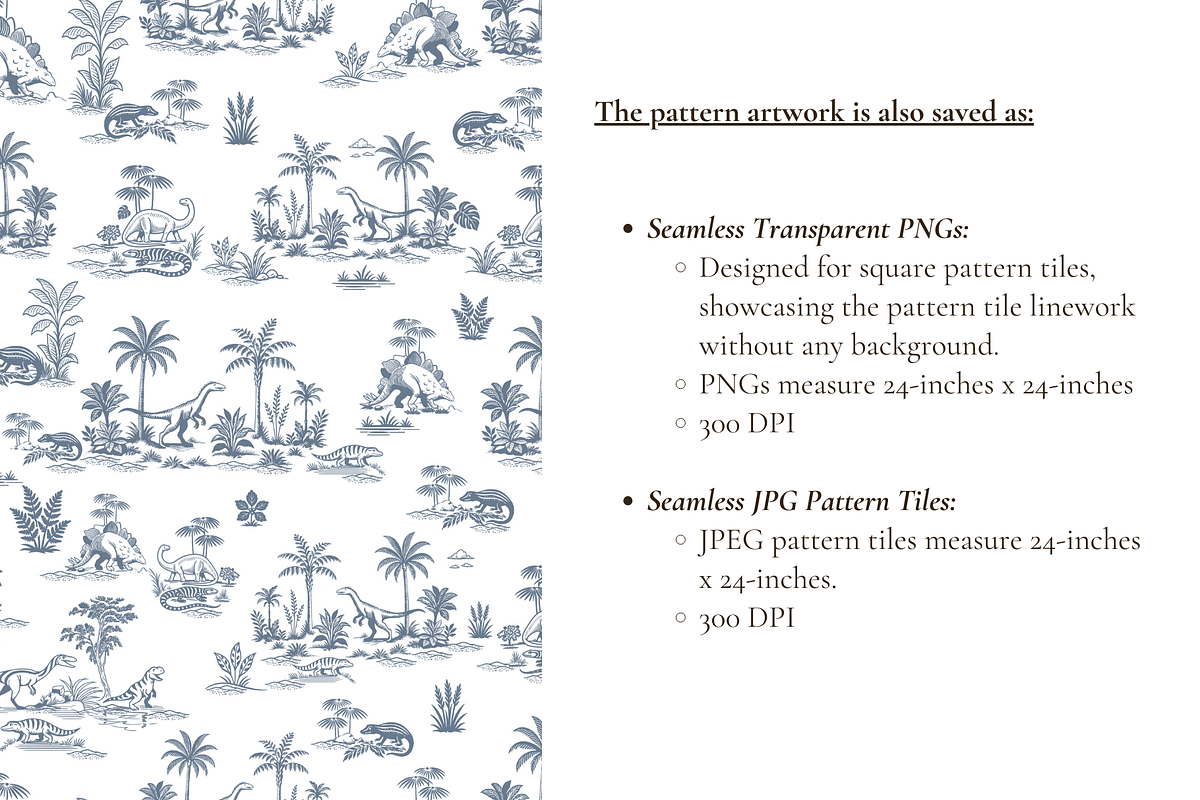 Dinosaur Illustrated Toile Pattern, a Background Graphic by Hughes Studio (Photo 6 of 8)