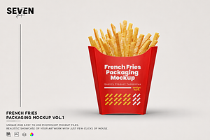 French Fries Cone Mockup, an Advertising Mockup by Se٧enStudio
