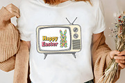 Retro TV Happy Easter Bunny Shirt SV, an Illustration by CrexoraLab (Thumbnail 1 of 4)