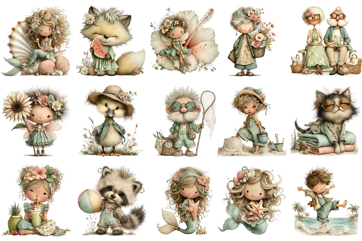 Whimsical Summer Clipart, an Illustration by OK Design (Photo 3 of 6)