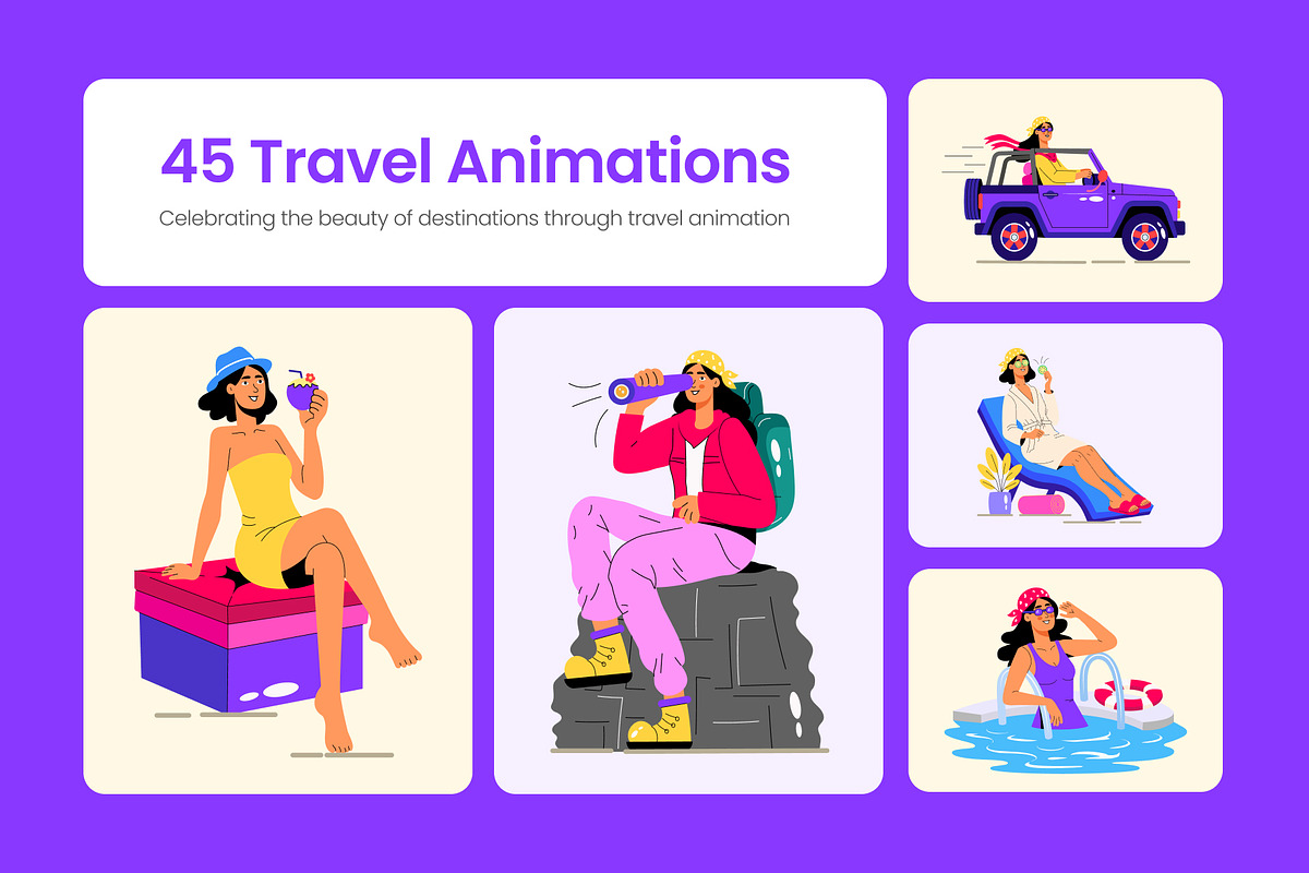 45 Animated Travel Illustrations, a Transportation Illustration by Vectors Market (Photo 1 of 4)