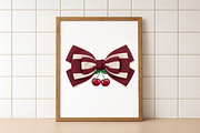 Cute Cherry Bow Design PNG, an Illustration by DreamArtGraphic (Thumbnail 3 of 4)