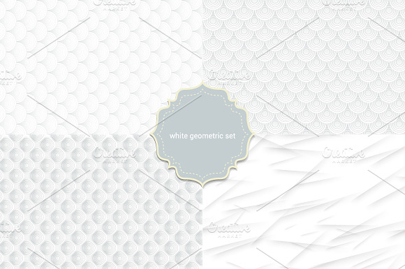 4 Seamless White Geometric Pattern