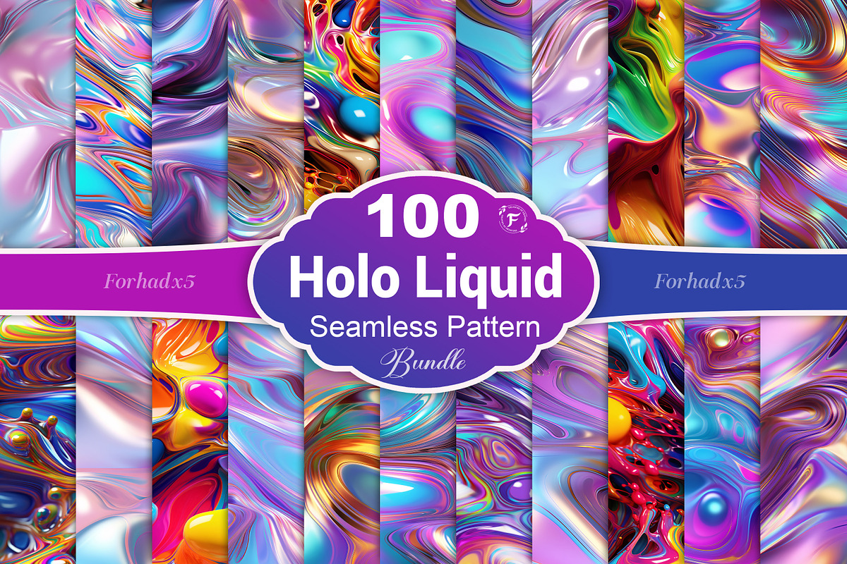 Holographic Liquid Seamless Pattern, a Pattern Graphic by Forhadx5 (Photo 1 of 6)
