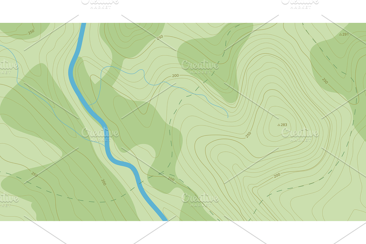 Topographical color map, an Object Illustration by SkyVectors