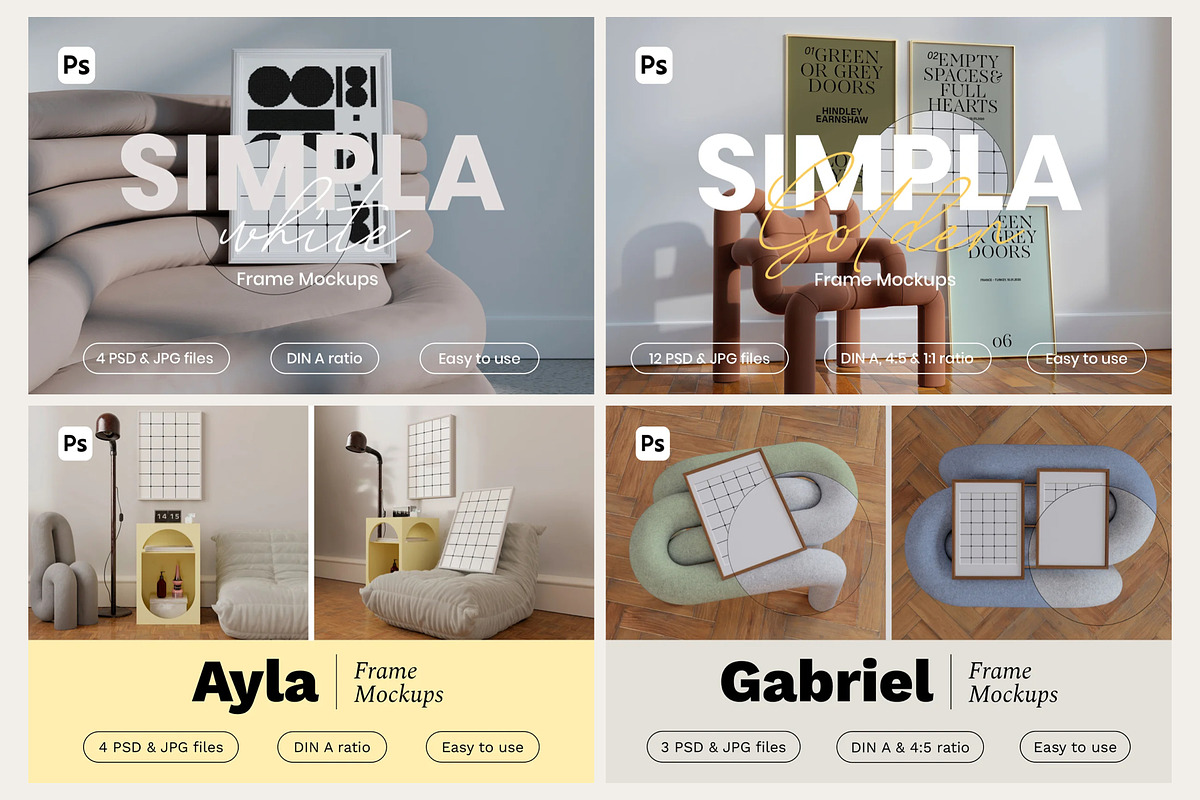 19 in 1 Frame Mockups Bundle, a Household Mockup by Bonumo (Photo 2 of 8)